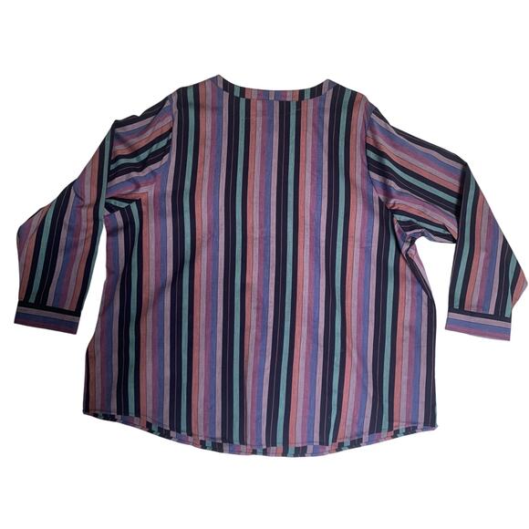CJ Banks-NWT-Purple Striped Button Down-Size 3X-24/26W - Picture 4 of 6